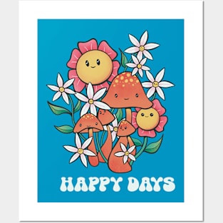 Happy Days Flowers & Shrooms Posters and Art